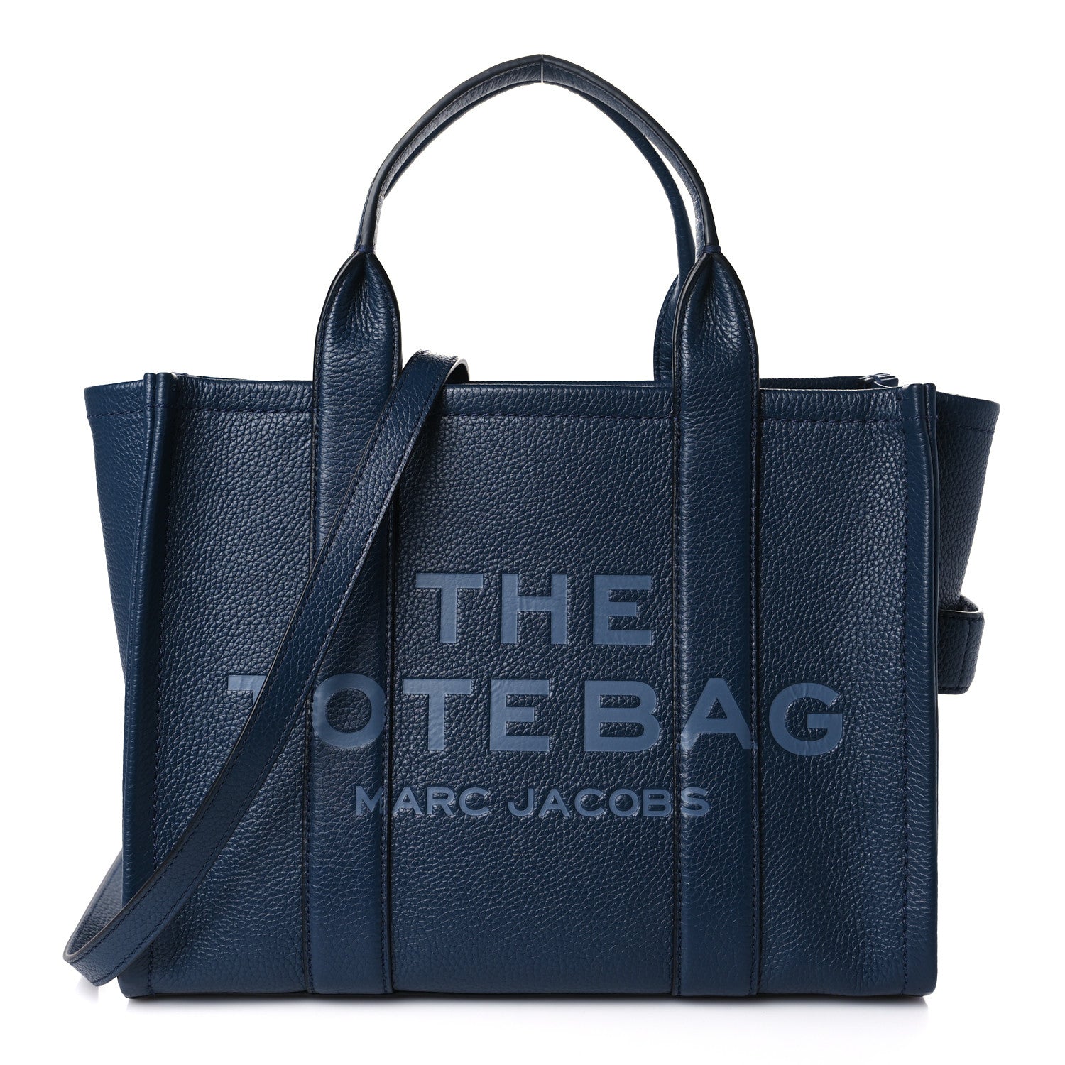 Marc Jacobs Grained Calfskin Medium The Tote Bag Blue Sea 1 of 7