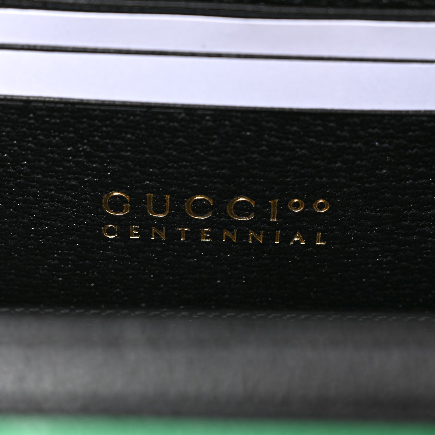 Grained Calfskin Gucci 100 Mini Bag Green