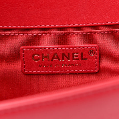 Chanel Calfskin Medium Boy Logo Top Handle Flap Red 6 of 15