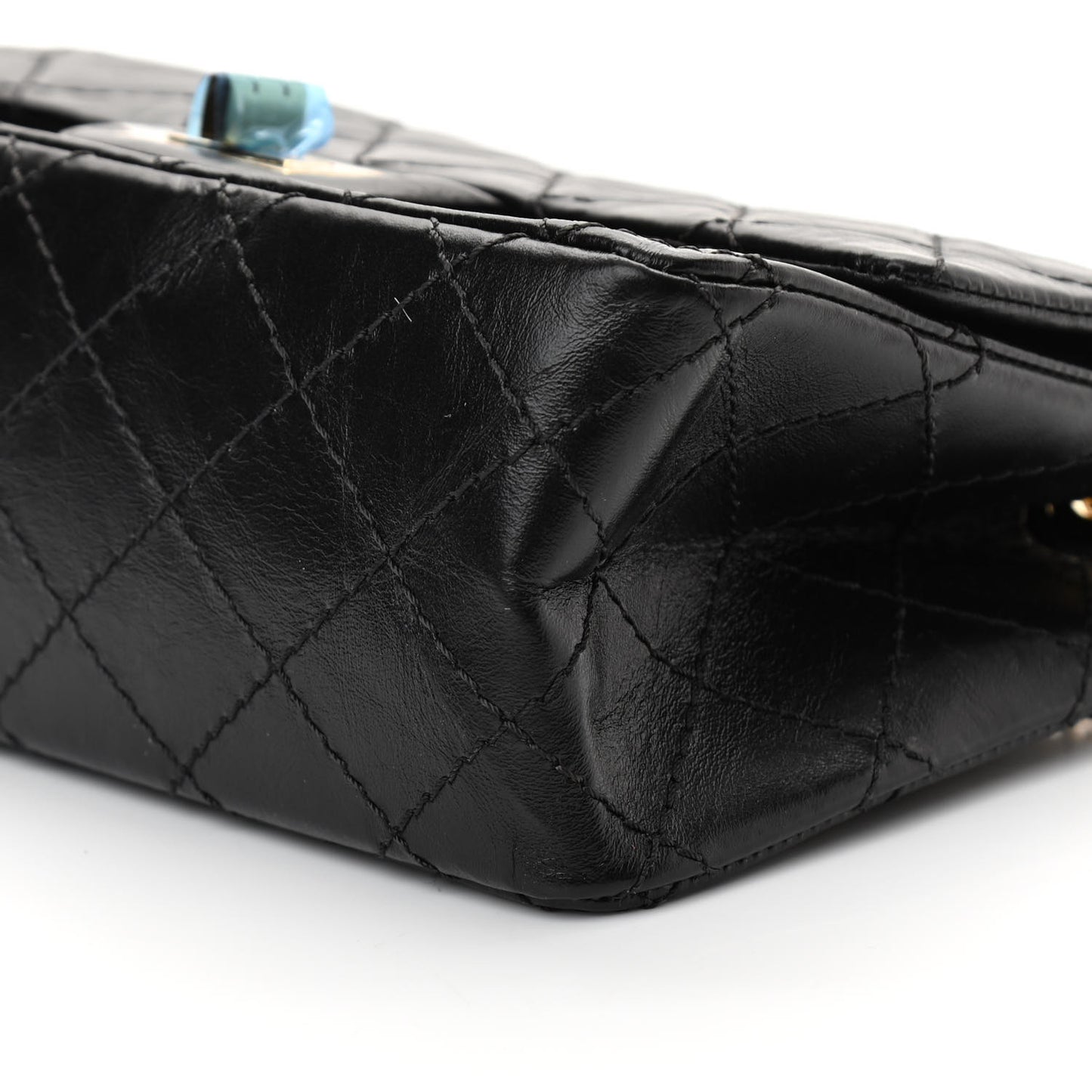 Aged Calfskin Quilted 2.55 Reissue Mini Flap Black