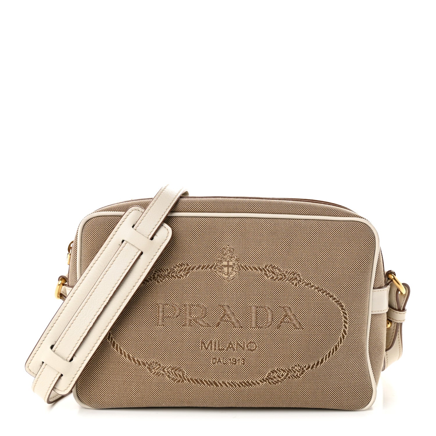 Prada Jacquard Logo Camera Bag Corda Talco 1 of 12