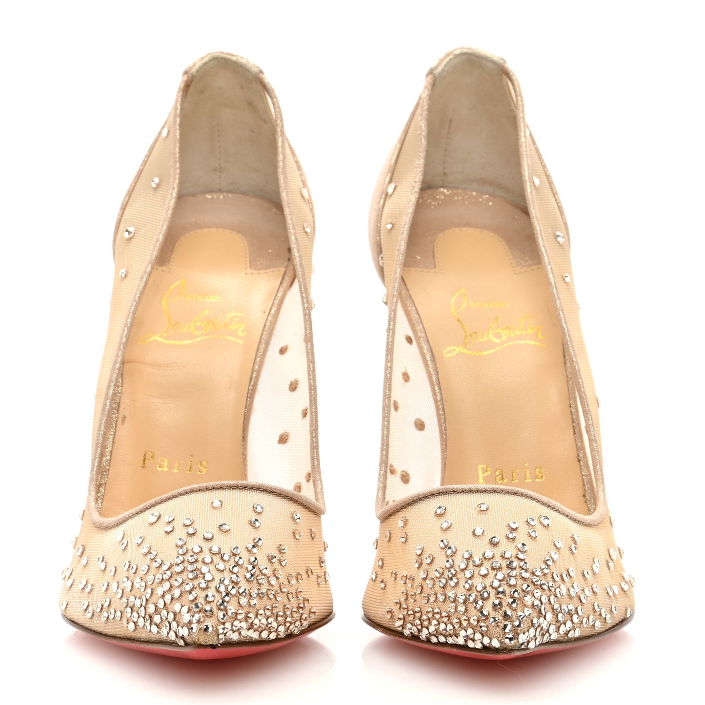 Suede Silk Crystal Strass Follies 100 Pumps 38 Light Silk