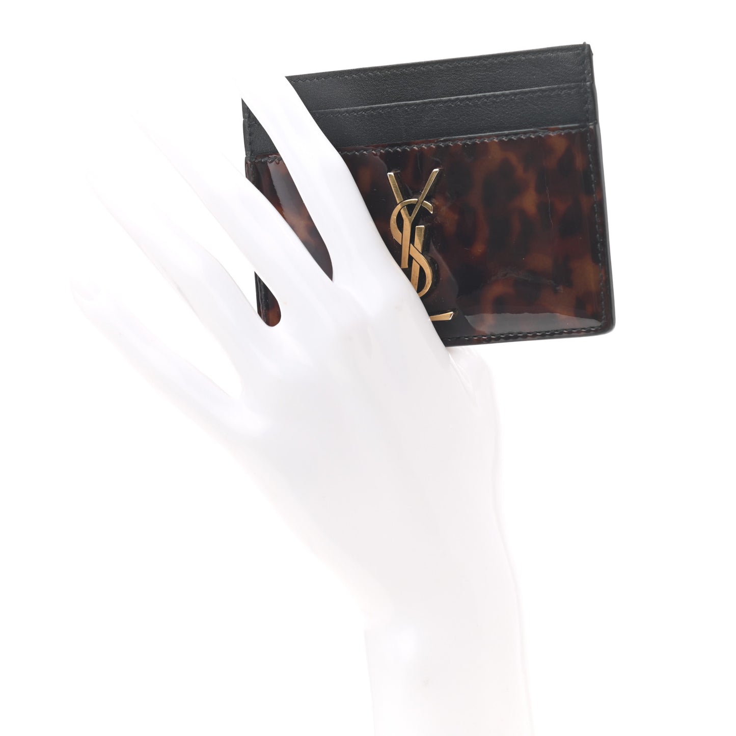 Patent Monogram Credit Card Case Tortoiseshell