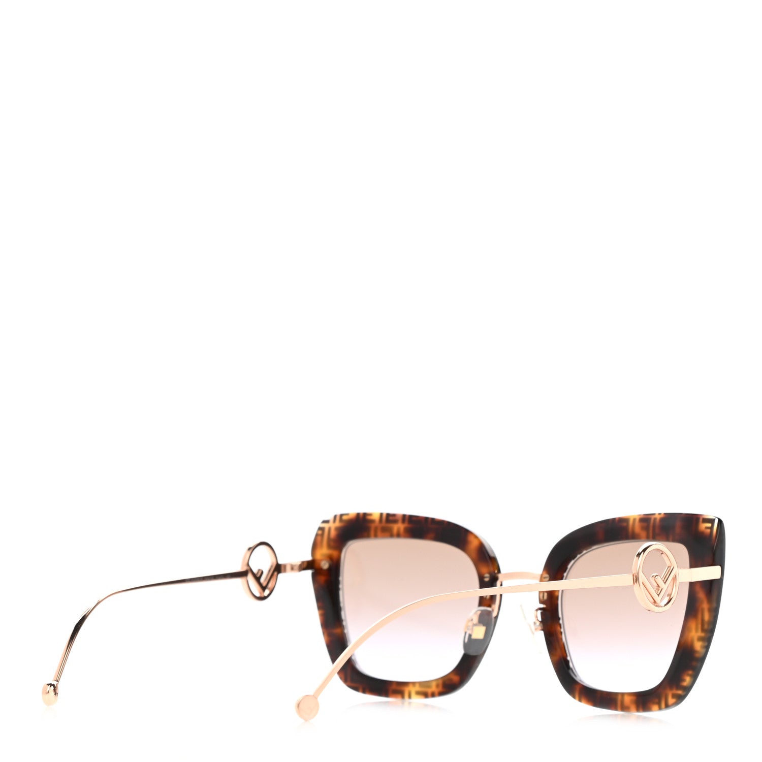 Fendi Acetate Metal F is Fendi FF Square Cat Eye Sunglasses FF 0408/S Havana 4 of 7