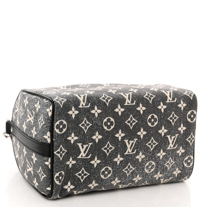 Louis Vuitton Denim Monogram Jacquard Speedy Bandouliere 25 Black 4 of 10