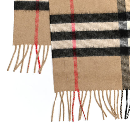Burberry Cashmere Giant Check Fringe Scarf Archive Beige 4 of 5