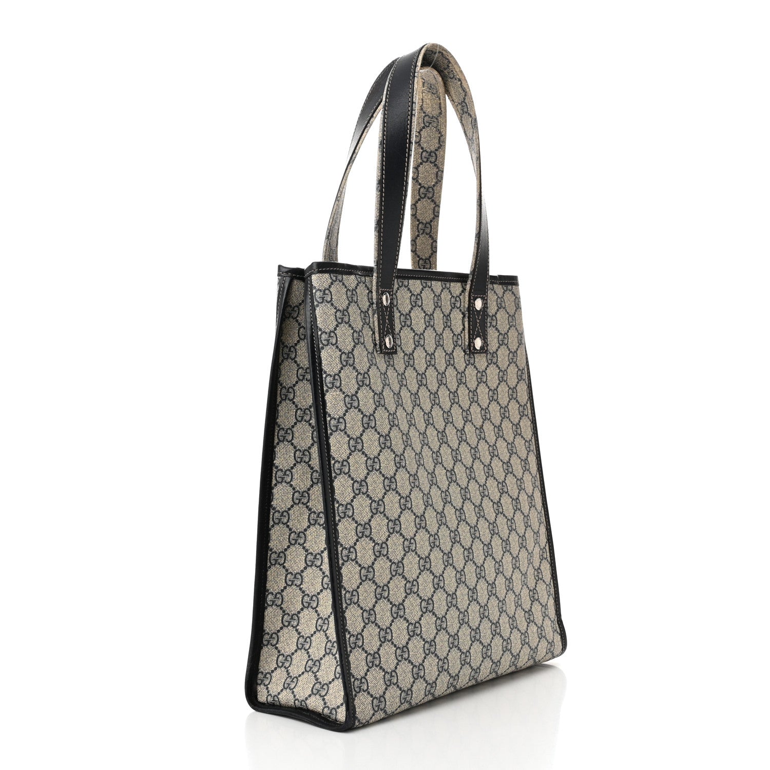 Gucci GG Plus Monogram Small Signature Web Loop Vertical Tote Navy 3 of 16