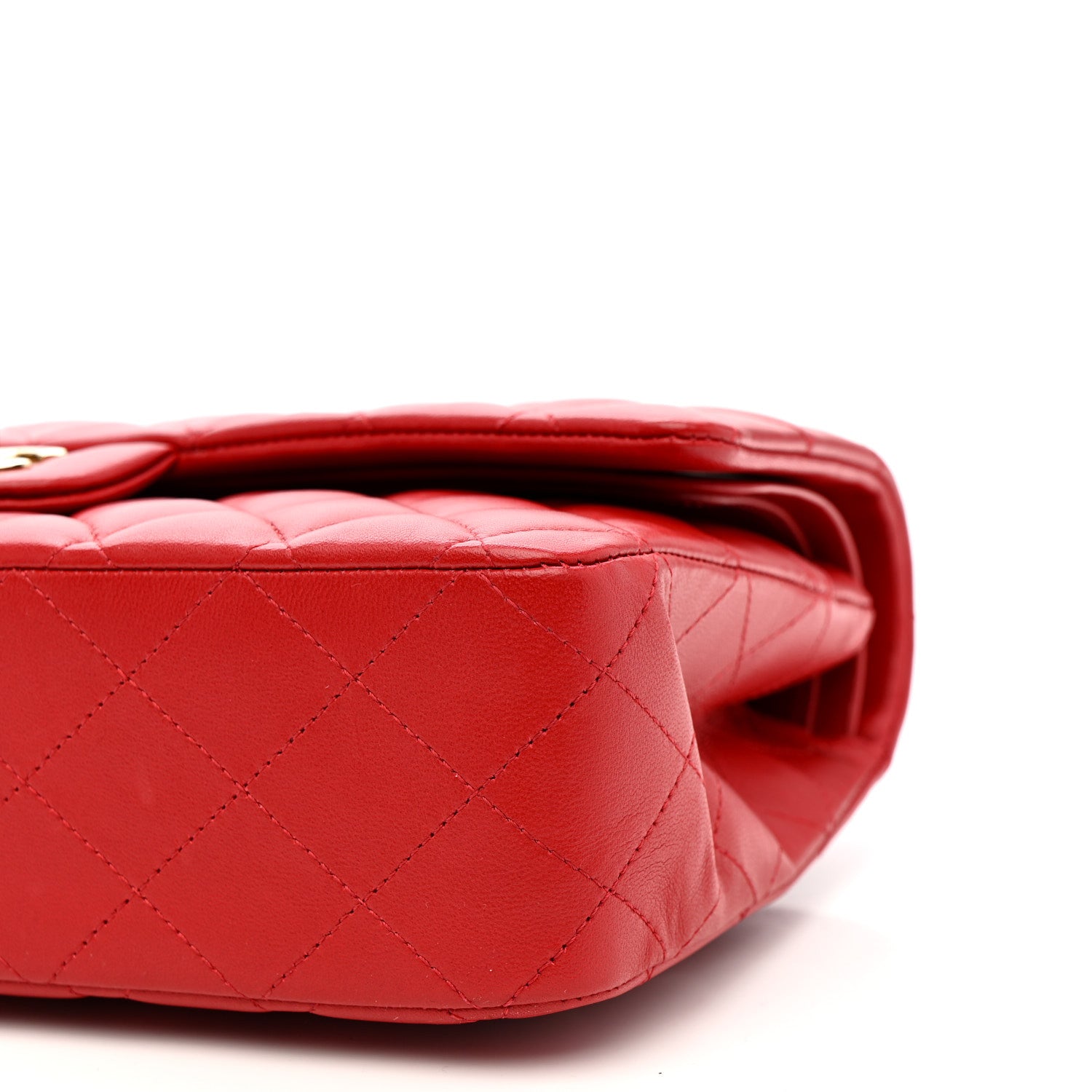 Chanel Lambskin Quilted Medium Double Flap Red 10 of 15