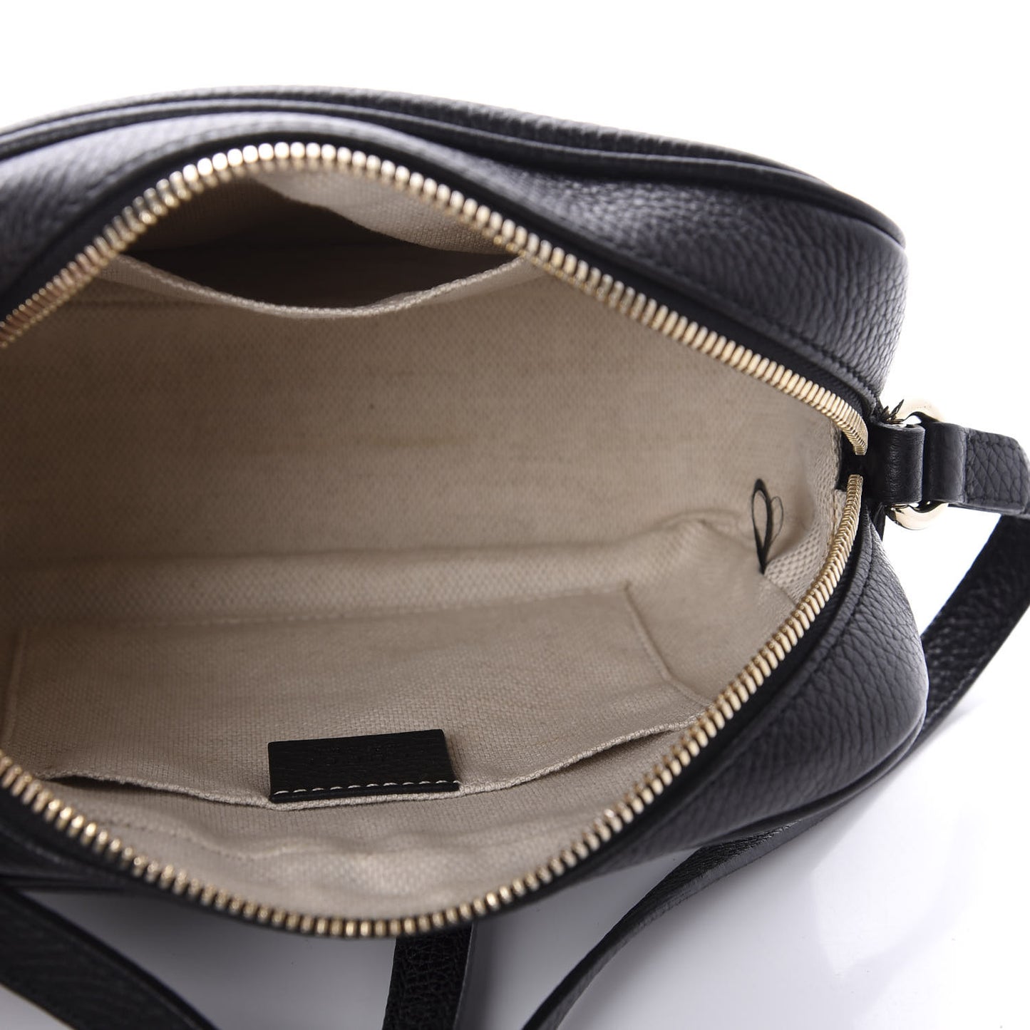 Pebbled Calfskin Small Soho Disco Bag Black