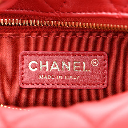 Chanel Lambskin Quilted Perfect Meeting Hobo Red 6 of 10