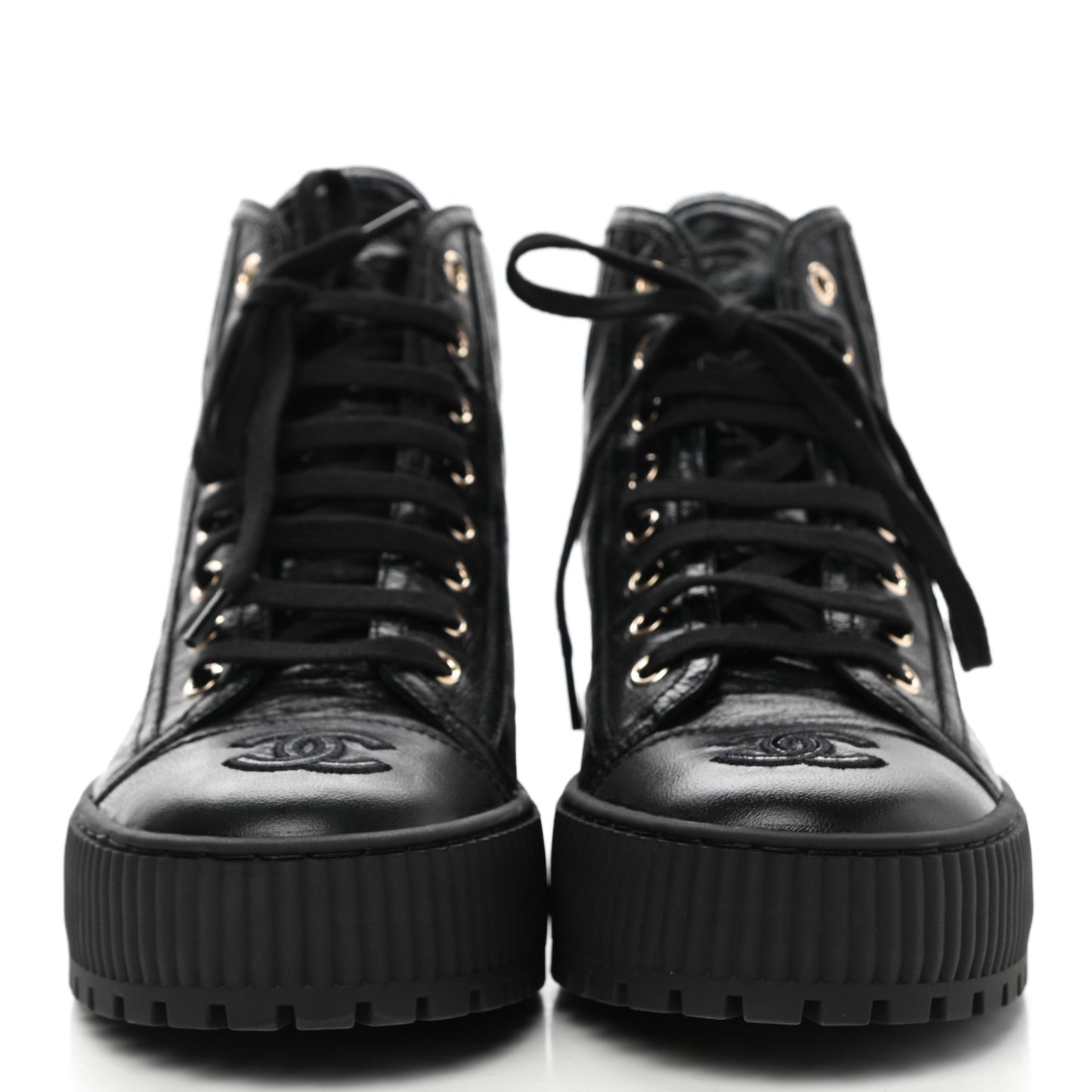 Aged Calfskin Lace Up Cap Toe Sneakers 38 Black White