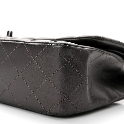 Chanel Metallic Lambskin Quilted Medium Double Flap Pewter 9 of 11