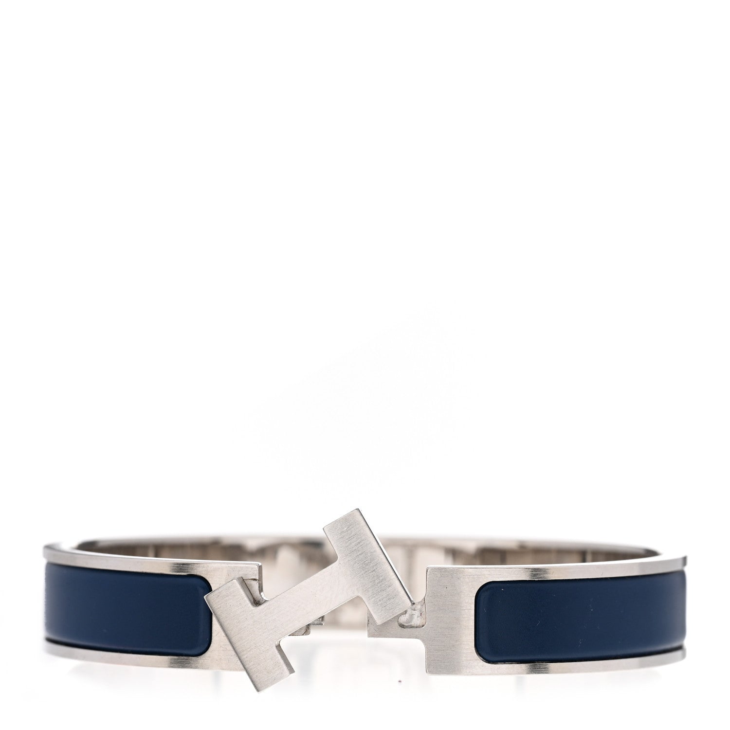 Hermes Matte Enamel Narrow Clic Clac HH Bracelet Bleu Biarritz 5 of 6
