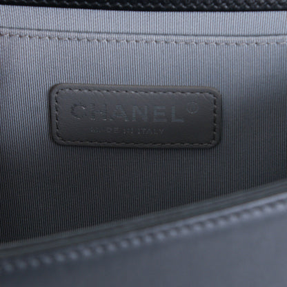 Chanel Calfskin Chevron Quilted Medium Boy Flap Black 7 of 8