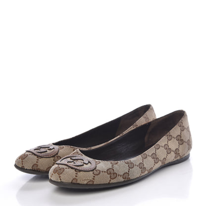Gucci GG Monogram Ballet Flat 36.5 Beige Ebony 3 of 16