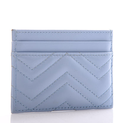 Gucci Calfskin Matelasse GG Marmont Card Holder Porcelain Light Blue 3 of 7