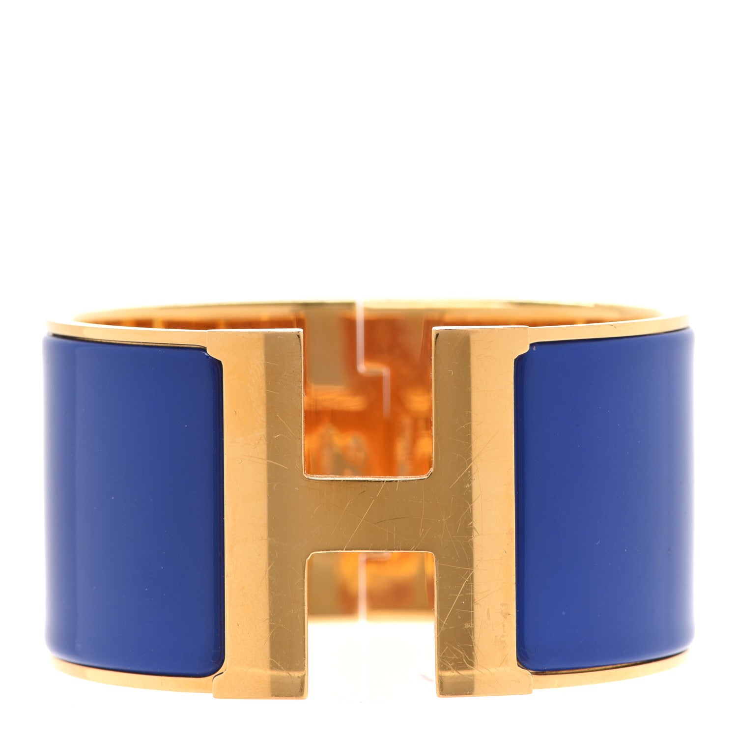 Hermes Enamel Extra Wide Clic Clac H Bracelet PM Bleu Royal 1 of 8