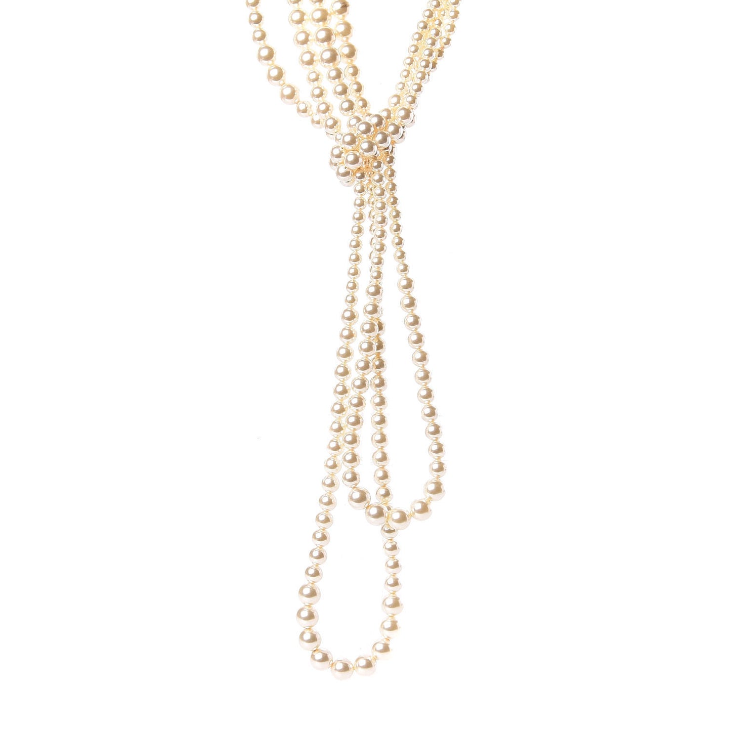 Pearl Multi Strand CC Necklace Gold