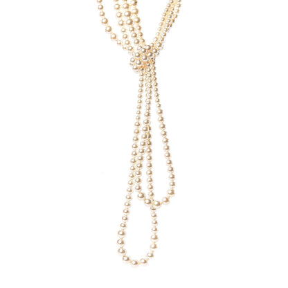 Chanel Pearl Multi Strand CC Necklace Gold 1 of 6