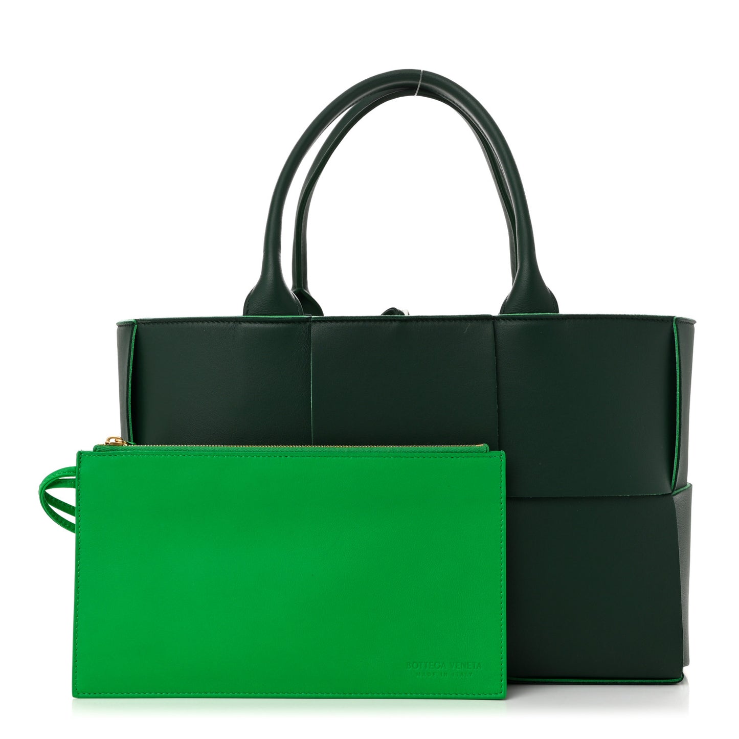 Calfskin Maxi Intrecciato Small Arco Tote Raintree