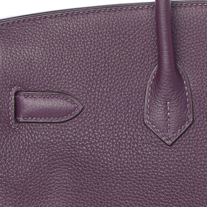 Hermes Togo Horseshoe Birkin 35 Raisin Bleu Electrique 8 of 30