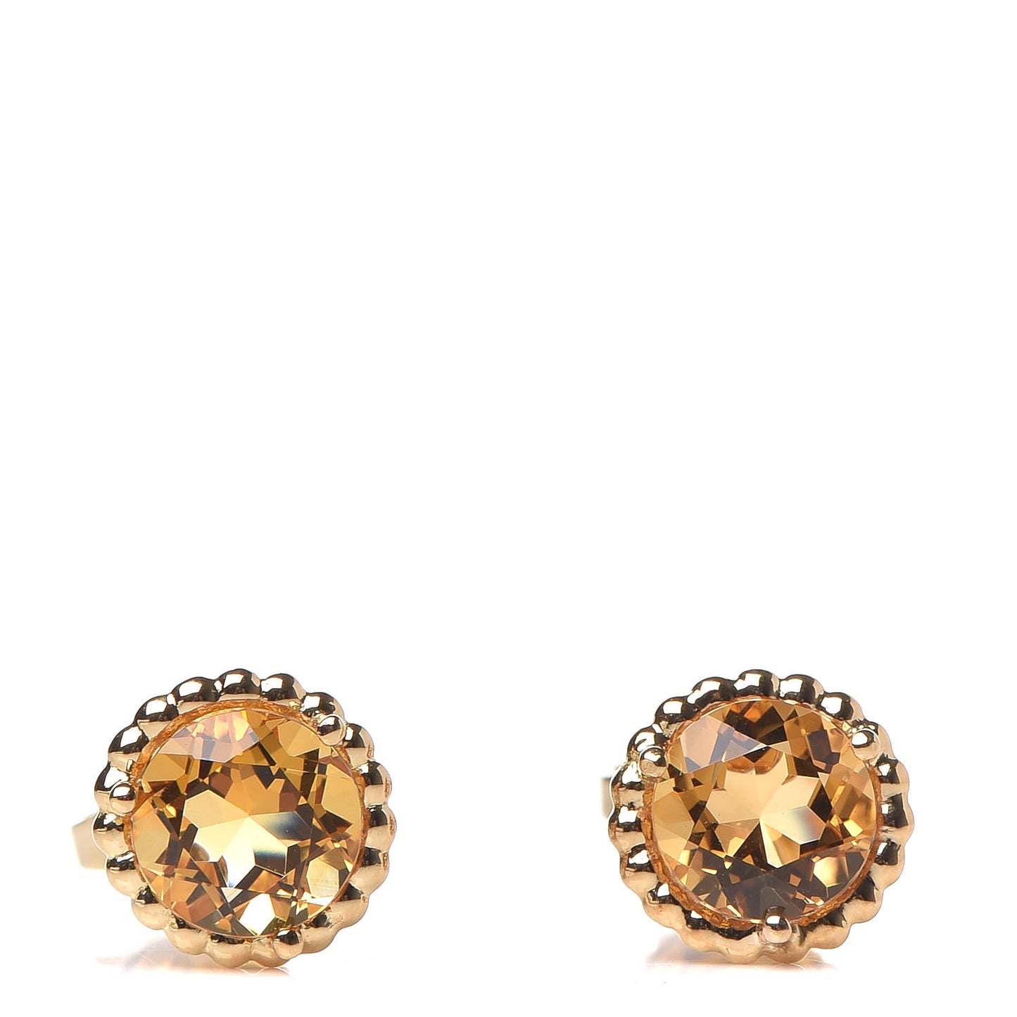 18K Yellow Gold Citrine Round Sparklers Earrings