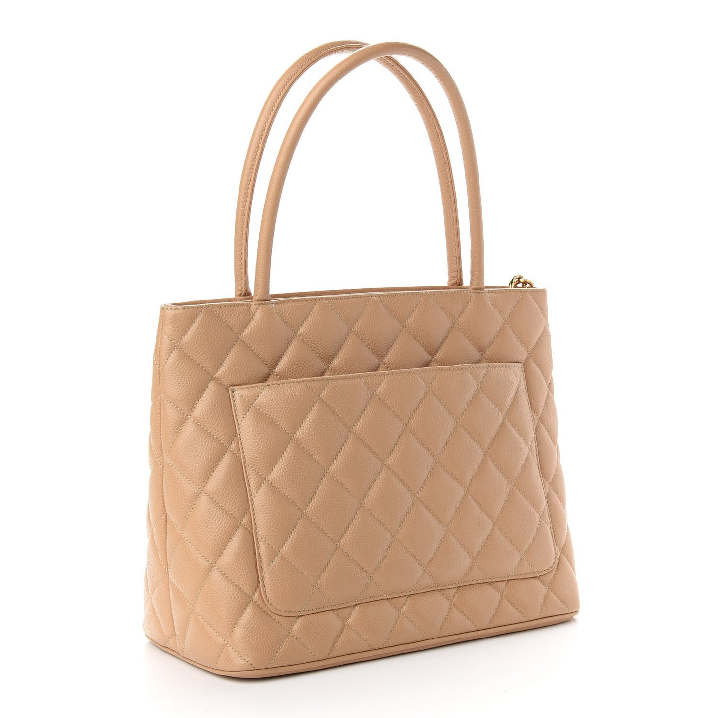 Caviar Quilted Medallion Tote Beige