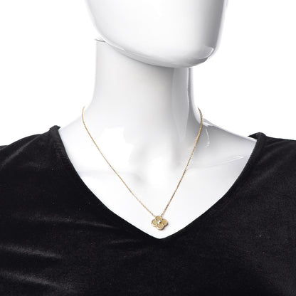 Van Cleef & Arpels 18K Yellow Gold Diamond Yellow Mother of Pearl Vintage Alhambra Pendant Necklace 2 of 8