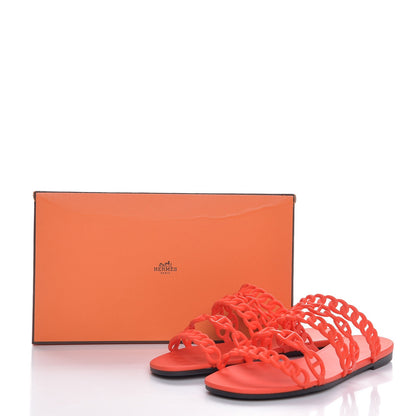 Hermes Rubber Chaine d'Ancre Nude Sandals 38 Pavot 8 of 8