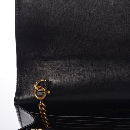 Saint Laurent Velvet Crystal Embellished Monogram Kate Chain Wallet Black 10 of 10