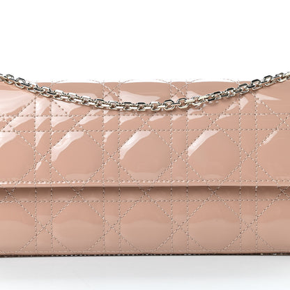Christian Dior Patent Cannage Lady Dior Wallet On Chain Beige 8 of 11