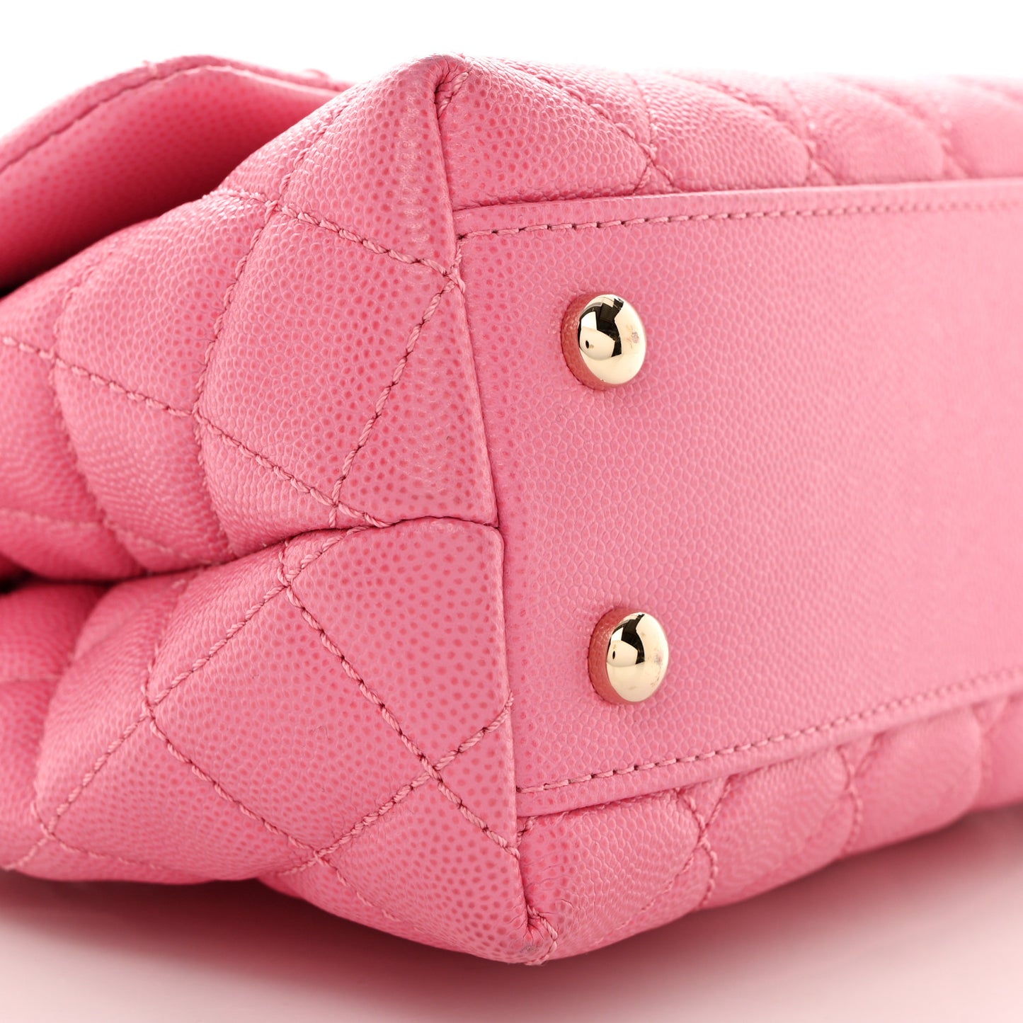 Caviar Lizard Embossed Quilted Mini Coco Handle Flap Pink