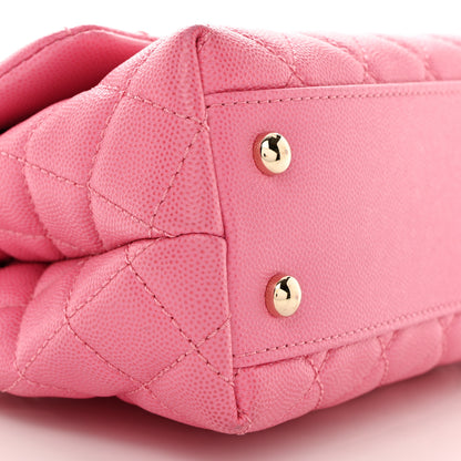 Chanel Caviar Lizard Embossed Quilted Mini Coco Handle Flap Pink 9 of 10