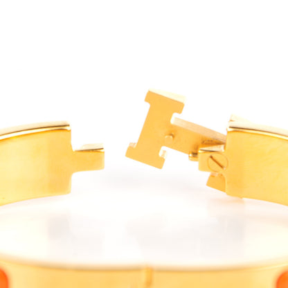 Hermes Enamel Narrow Clic Clac H Bracelet PM Orange 4 of 6