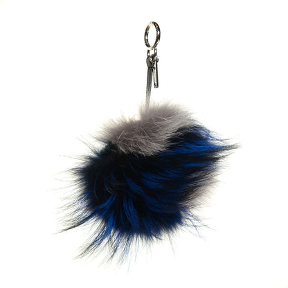 Fendi Mink Fox Rabbit Fur Crystal Glamoroso Monster Bag Charm Black Blue Grey 3 of 6