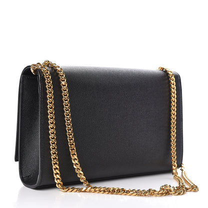 Saint Laurent Grain De Poudre Medium Classic Monogram Kate Tassel Satchel Black 3 of 9