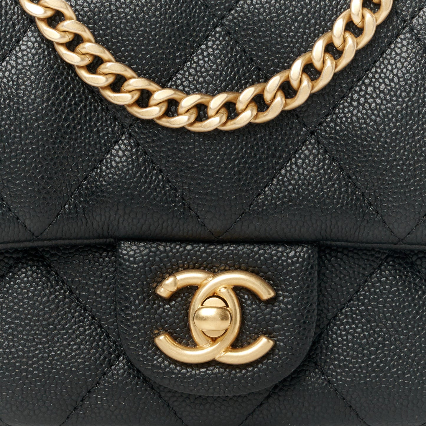 Caviar Quilted Mini Sweetheart Flap Black