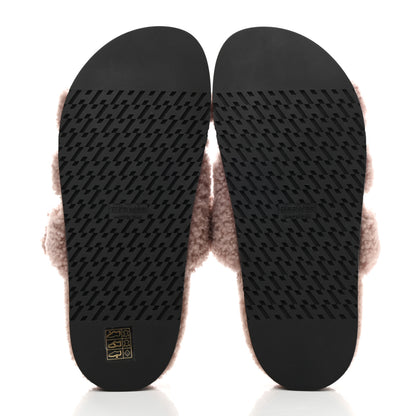 Hermes Woolskin Womens Chypre Sandals 38 Bois De Santal 5 of 8