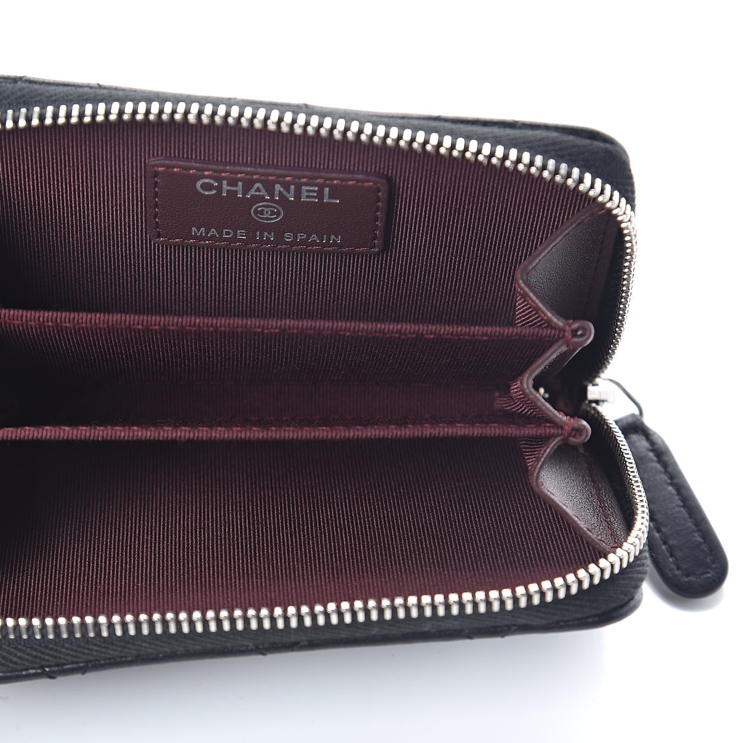 Chanel Lambskin Quilted Zip Coin Purse Black 5 of 7