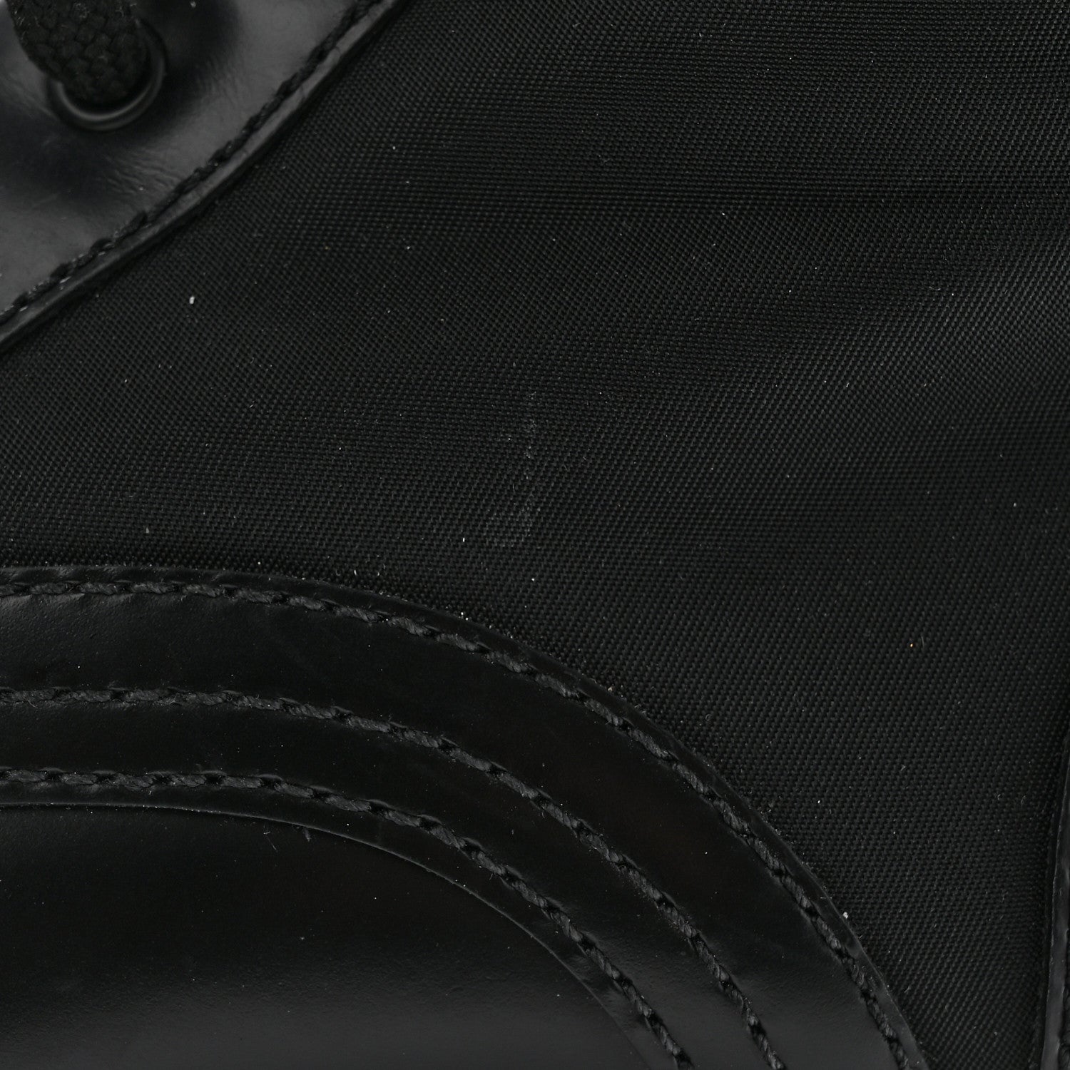 Prada Spazzolato Rois Re-Nylon Metal Triangle Logo Monolith Pouch Pocket 55mm Boots 36 Black 13 of 15