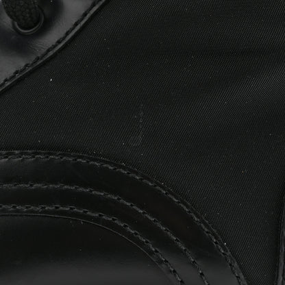 Prada Spazzolato Rois Re-Nylon Metal Triangle Logo Monolith Pouch Pocket 55mm Boots 36 Black 13 of 15