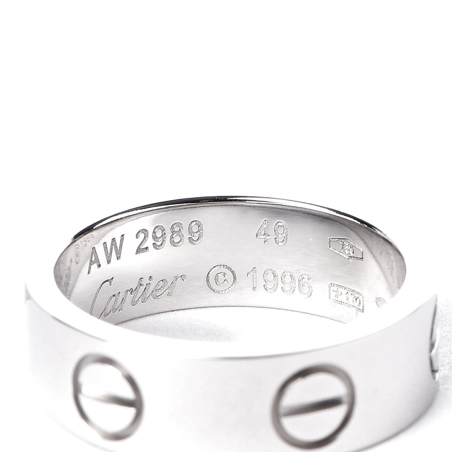 18K White Gold 5.5mm LOVE Ring 49 4.75