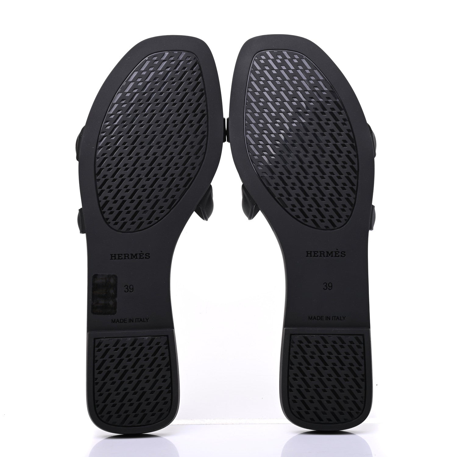 Hermes Rubber Aloha Sandals 39 Black 6 of 10