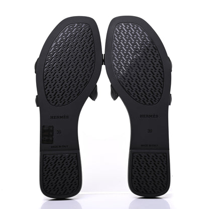Hermes Rubber Aloha Sandals 39 Black 6 of 10