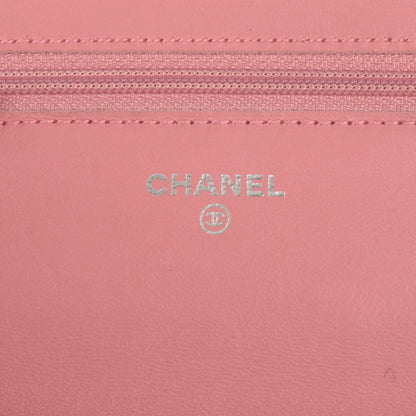 Chanel Lambskin Camellia Embossed Wallet on Chain WOC Pink 6 of 8
