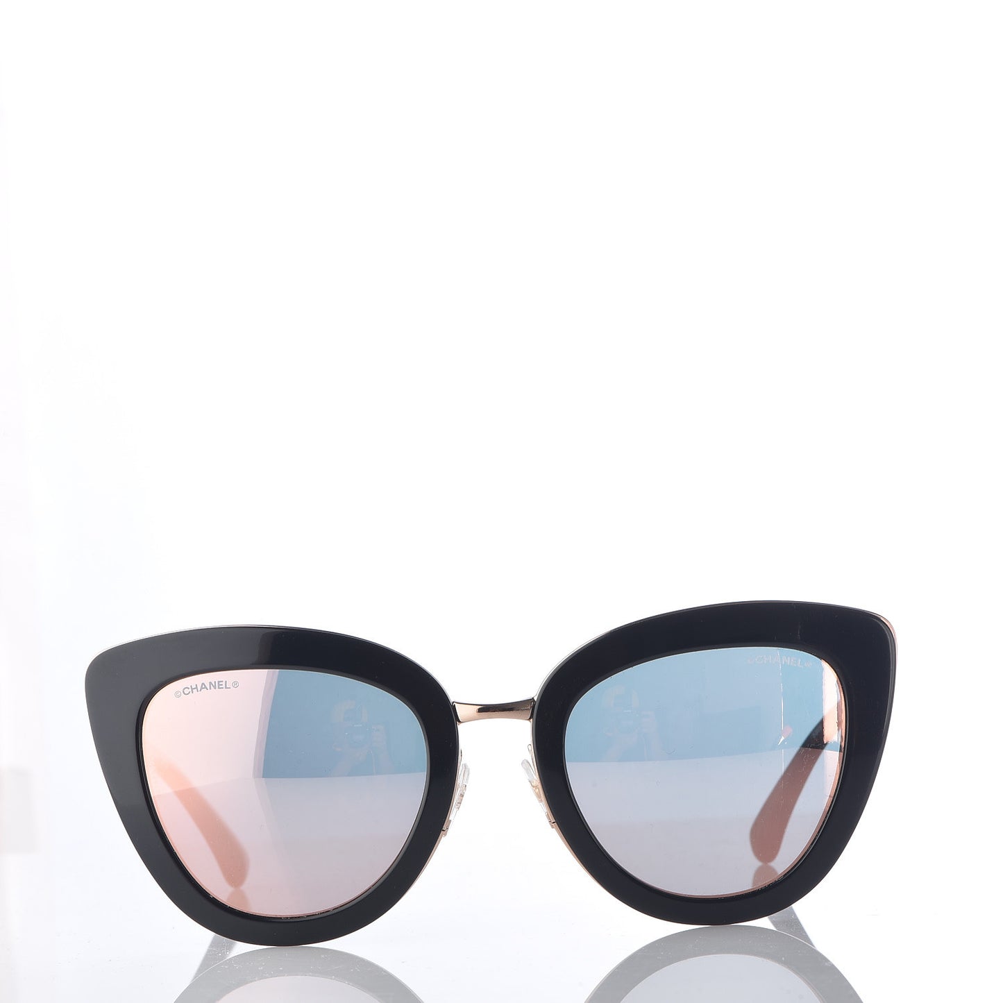 Cat Eye Quilted Sunglasses 5368 Black Pink