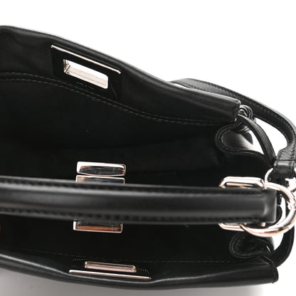 Fendi Nappa Lace Up Mini Peekaboo Iconic Satchel Black 5 of 11