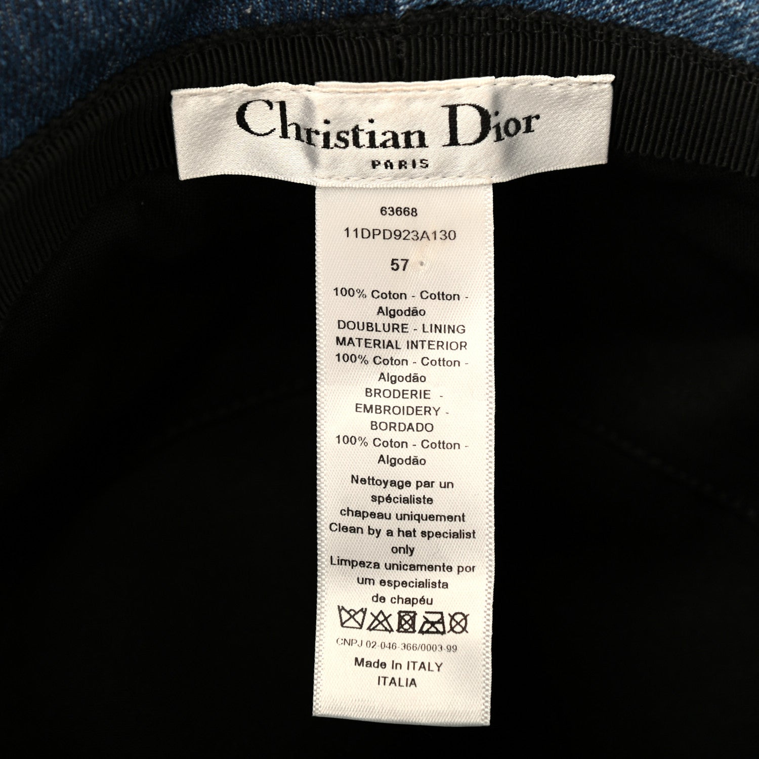 Christian Dior Denim Bucket Hat 57 Blue 5 of 5