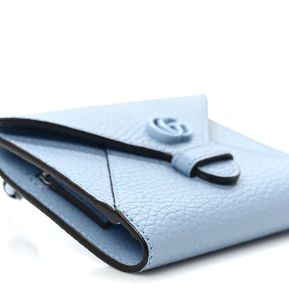 Gucci Dollar Calfskin Enamel Monochrome GG Marmont Envelope Strap Wallet Porcelain Light Blue 6 of 7