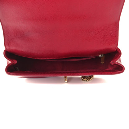 Chanel Caviar Quilted Carry Around Flap Bag Red 4 of 12